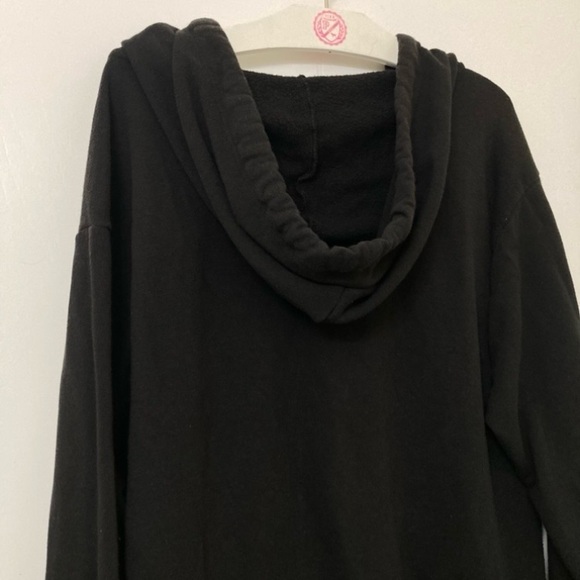 Victoria’s Secret Pink Logo Hoodie Oversized Campus Pullover Black Size Small - Picture 14 of 17